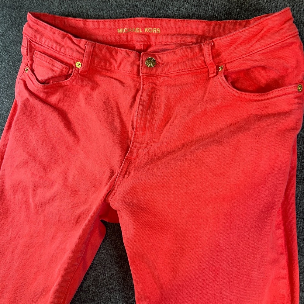 Michael Kors Jeans Womens 16 Sea Coral Denim Cotton Stretch Skinny Legβ Travel